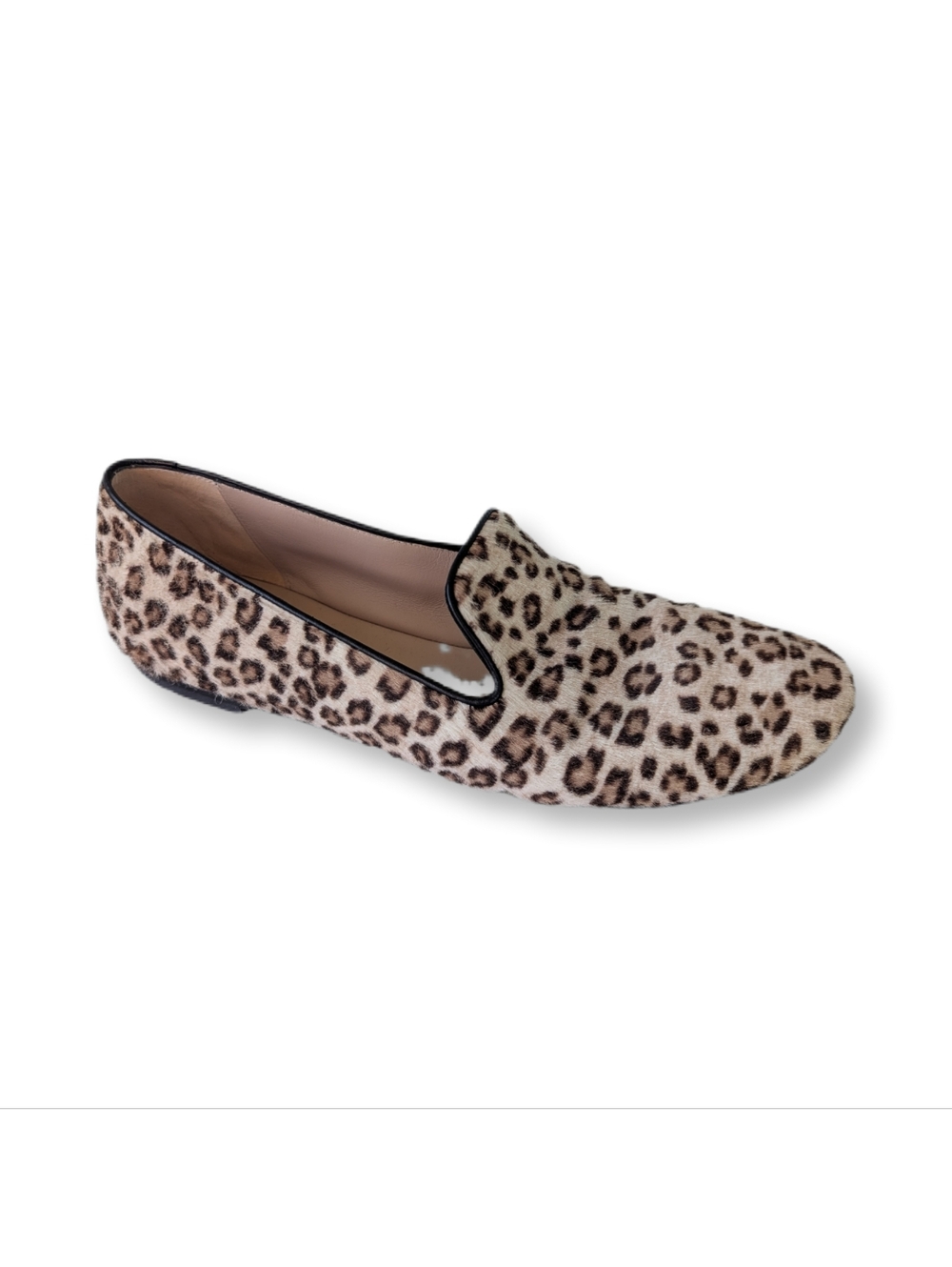 Stuart Weitzman Women's Leopard Print Calf Hair Slip On Loafers